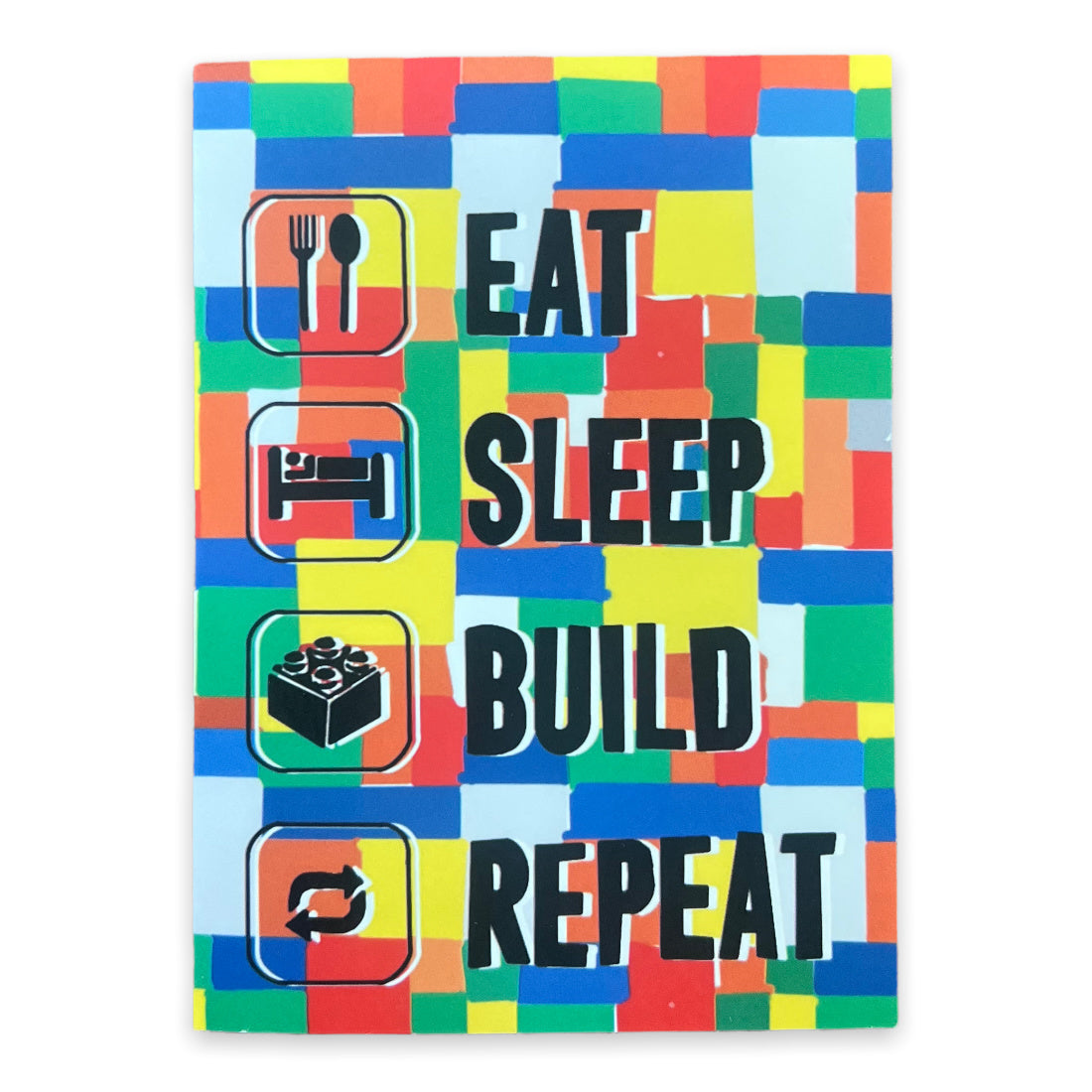 Eat Sleep Build Repeat Notecard - Bee Bee Designs