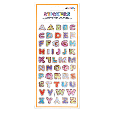 Sprinkles Alphabet Puffy Stickers - Bee Bee Designs