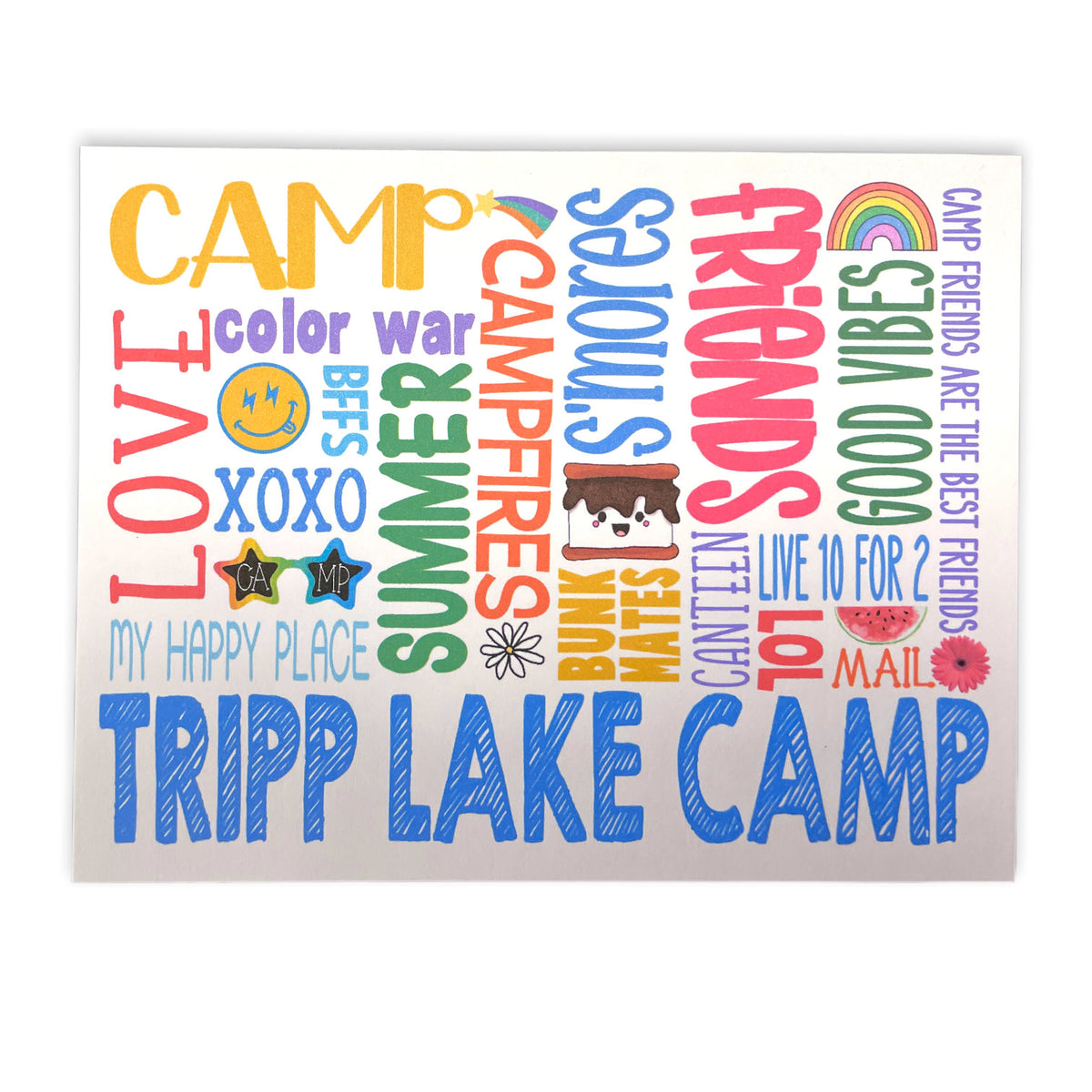 Everything Camp Notecards – letters FROM camp notecards (8 cards + 8 envelopes) for sleepaway/overnight camp by Bee Bee Designs