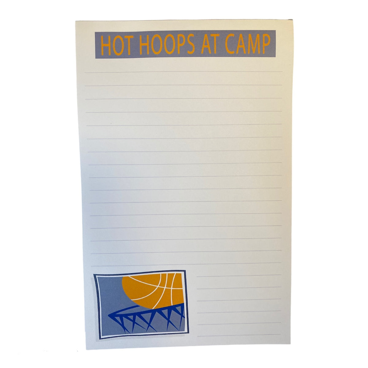 Hot Hoops At Camp Notepad - Bee Bee Designs