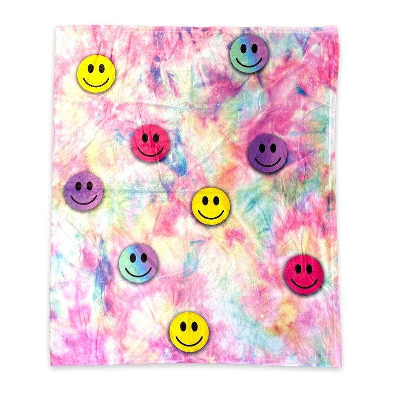 Tie Dye Smiles Throw Blanket