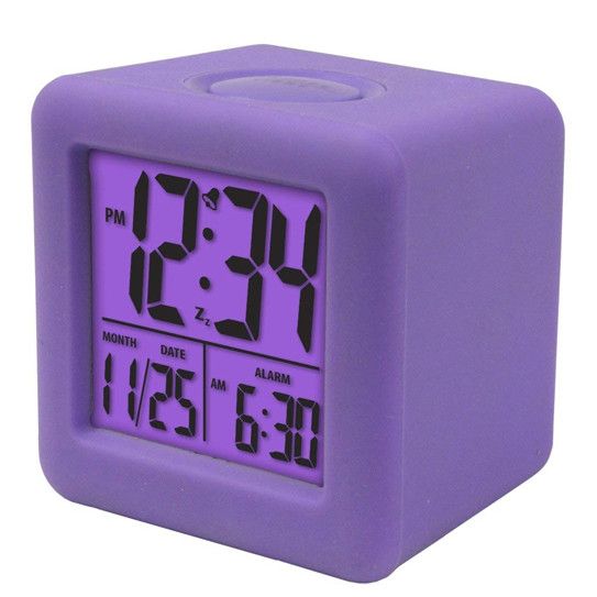 Purple Square Digital Clock – digital display camp clock