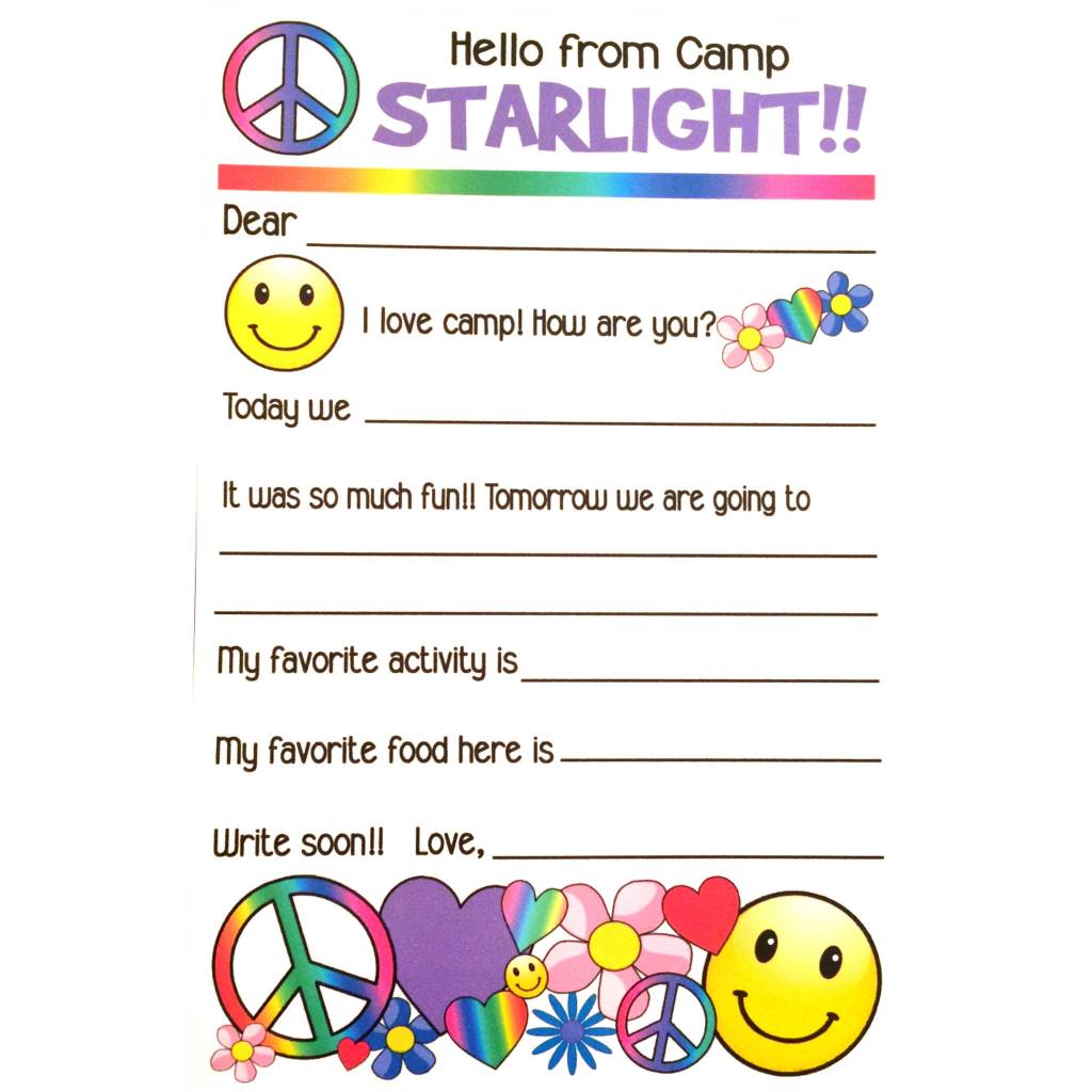 Retro Fill-In Camp Notecards – letters FROM camp notecards (8 cards + 8 envelopes) for sleepaway/overnight camp by Bee Bee Designs