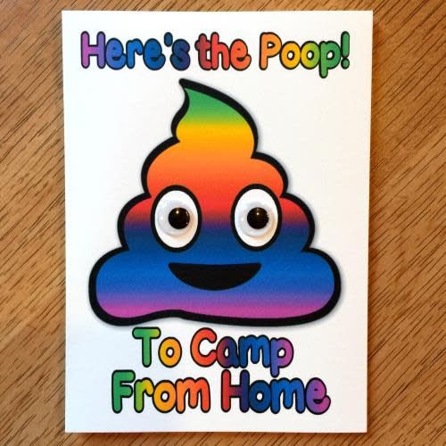 Rainbow Unicorn Poop Wiggly Eye Card - Bee Bee Designs