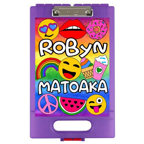 Rainbow Vibes Clipboard – storage clipboard for writing camp letters at sleepaway or overnight camp by Bee Bee Designs