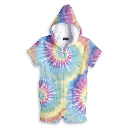 Pastel Tie Dye Delight Fuzzy Romper