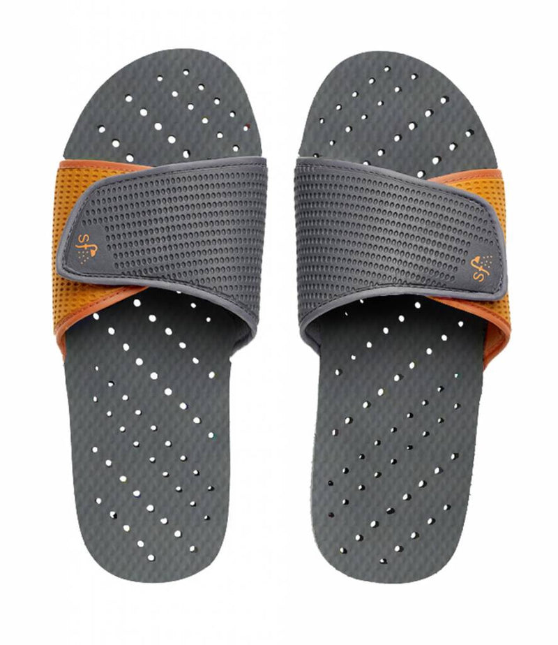 Gray and Orange Showaflop Slides