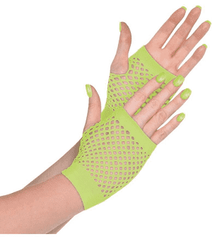 Short Fishnet Neon Gloves
