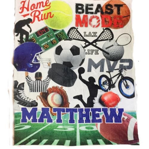 Boy Sports Collage Blanket