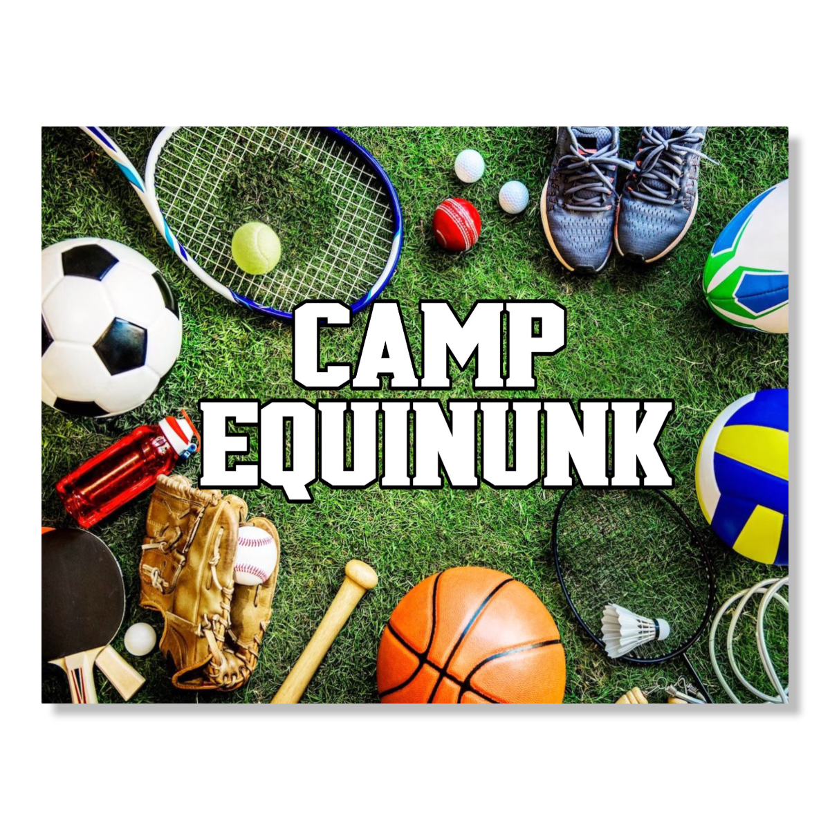 Green Sports Equipment Notecards Camp Notecards – letters FROM camp notecards (8 cards + 8 envelopes) for sleepaway/overnight camp by Bee Bee Designs