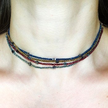 Little Stars Beaded Choker - Bee Bee Designs