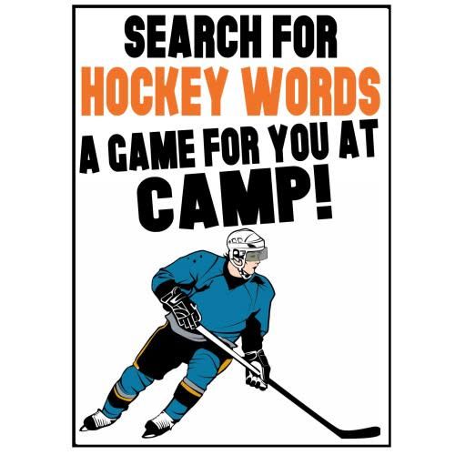 Hockey Word Search Camp Card - Bee Bee Designs
