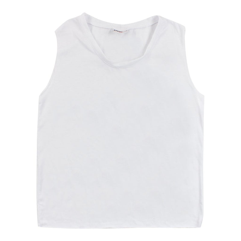 White Sleeveless Firehouse Crew