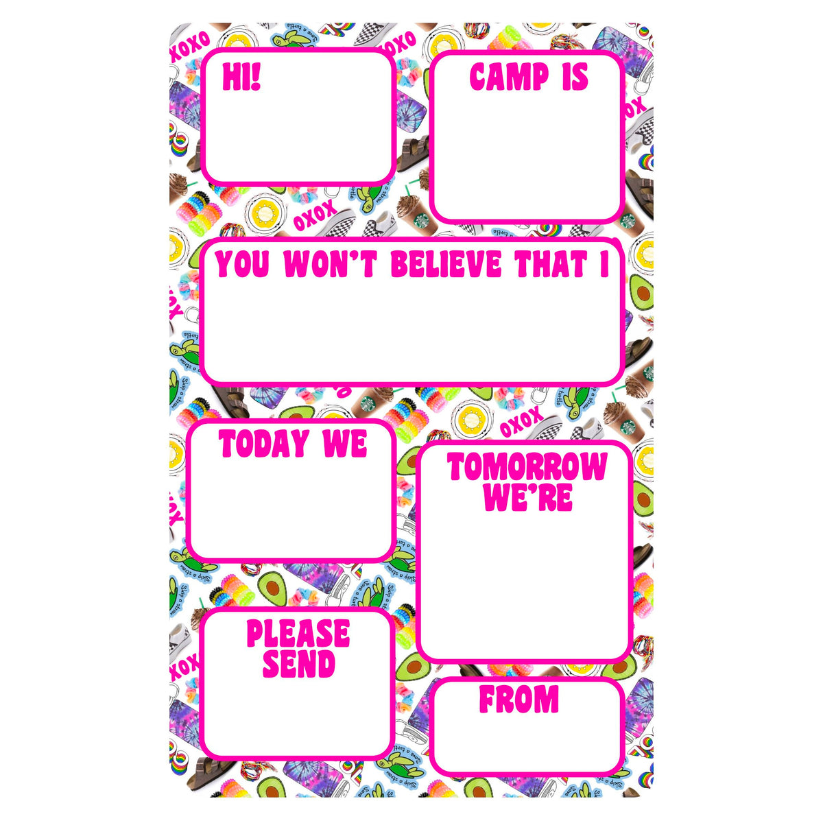 XOXO Girl Fill-In Notepad - Bee Bee Designs